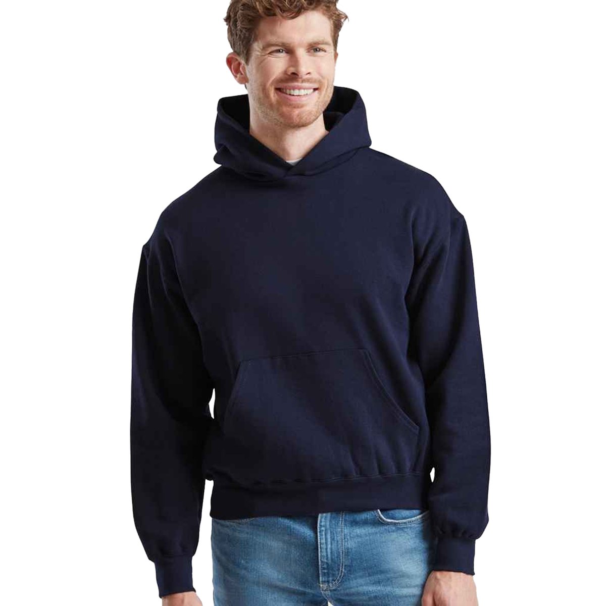 Sweat à capuche SUPERCOTTON noir, FRUIT OF THE LOOM