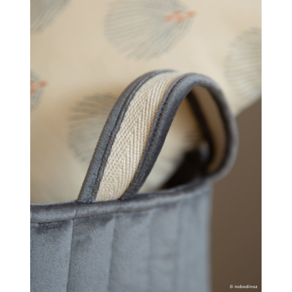 Sac à jouets Savanna ECO-VELOURS gris ardoise, NOBODINOZ