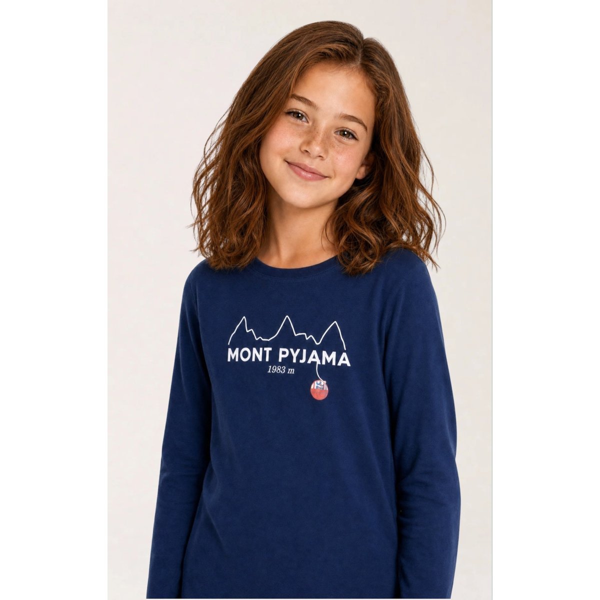 Pyjama enfant en jersey de coton épais imprimé Rêves au sommet blanc, ARTHUR