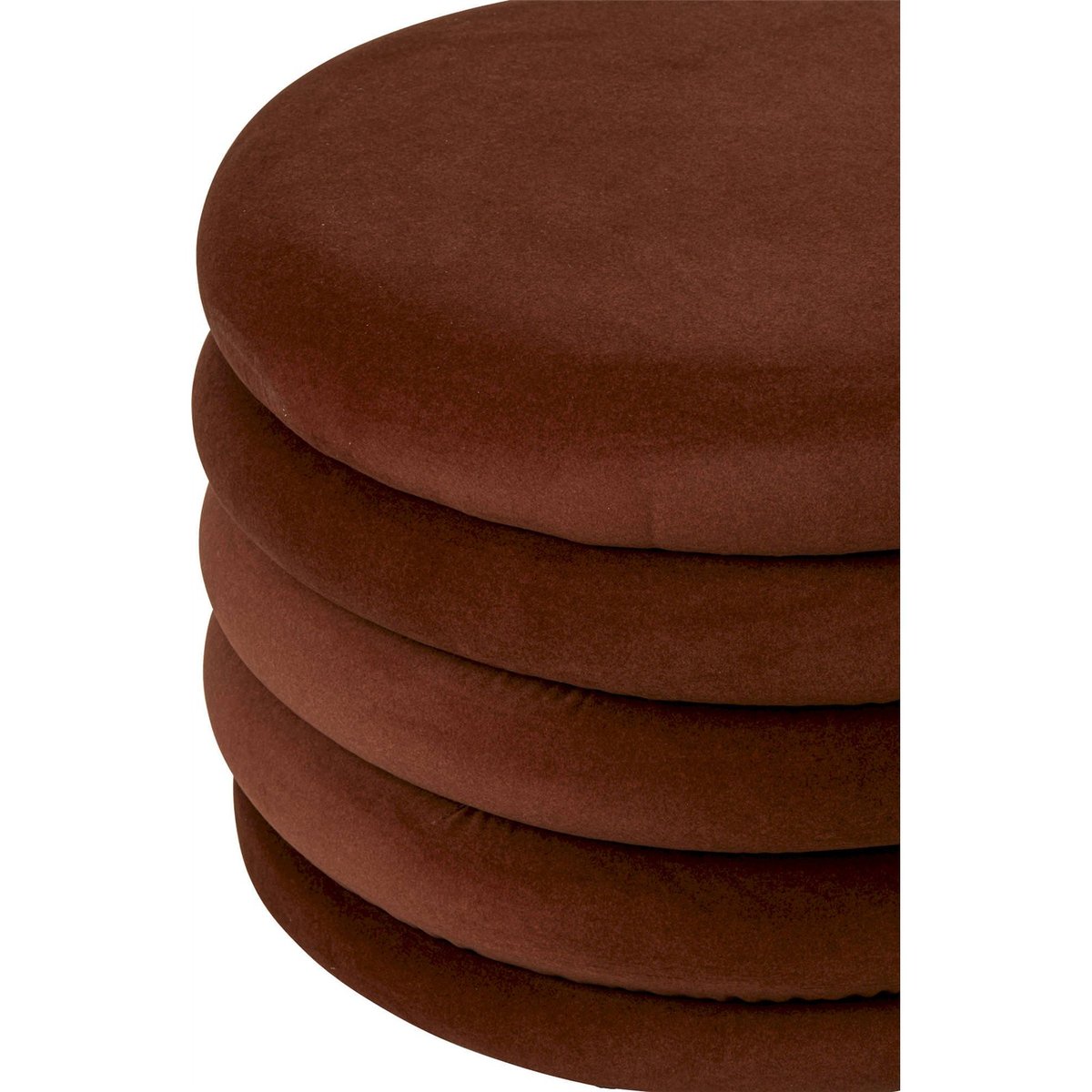 Pouf rond en tissu avec rangement rouille, RECOLLECTION