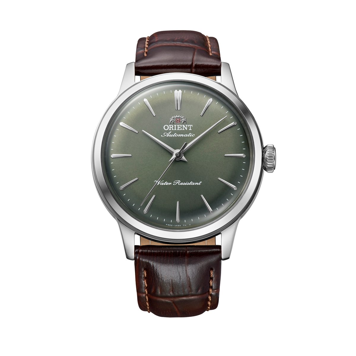 Montre Analogique BAMBINO argenté vert marron foncé, ORIENT