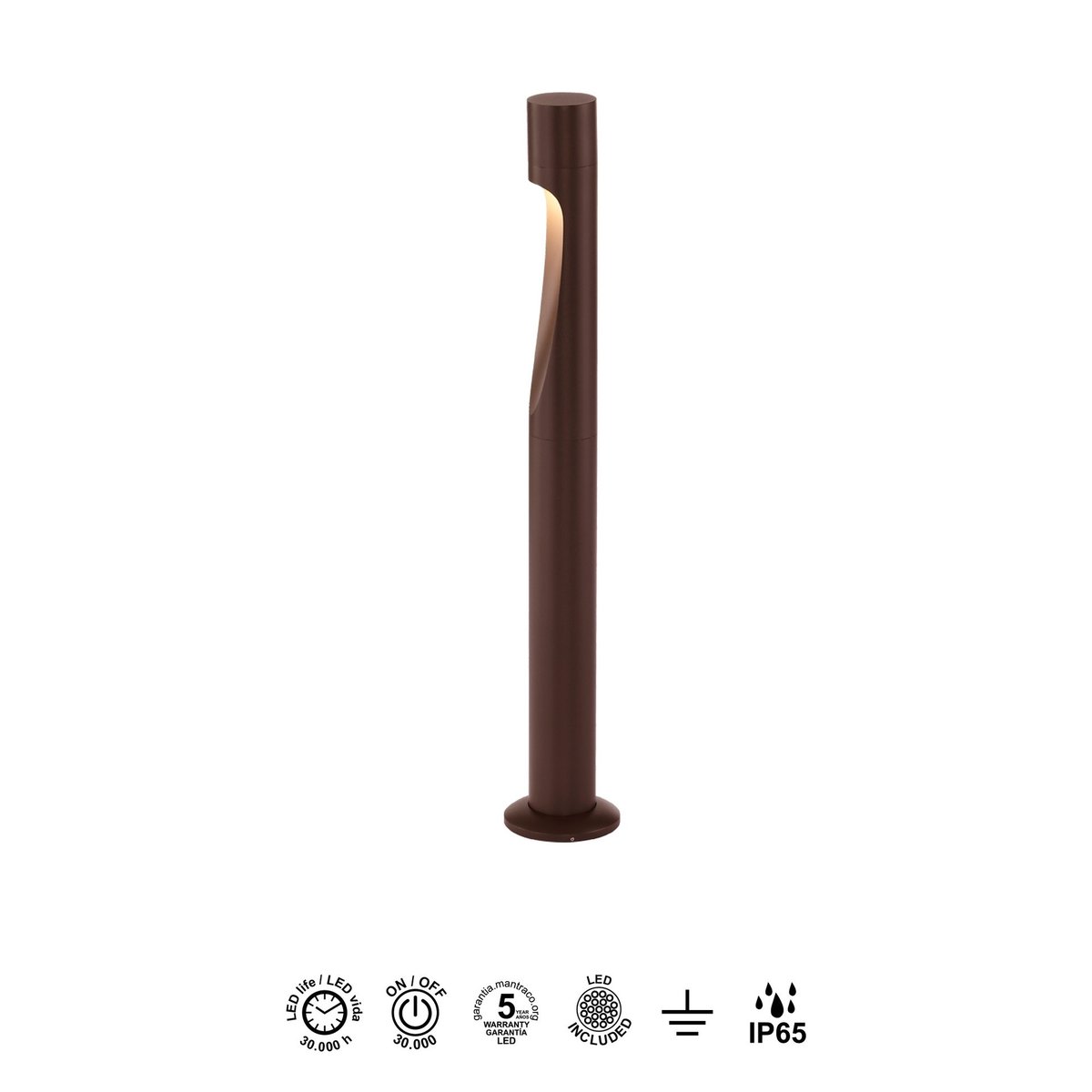 Borne et potelet de jardin en métal, ARAN marron, MANTRA