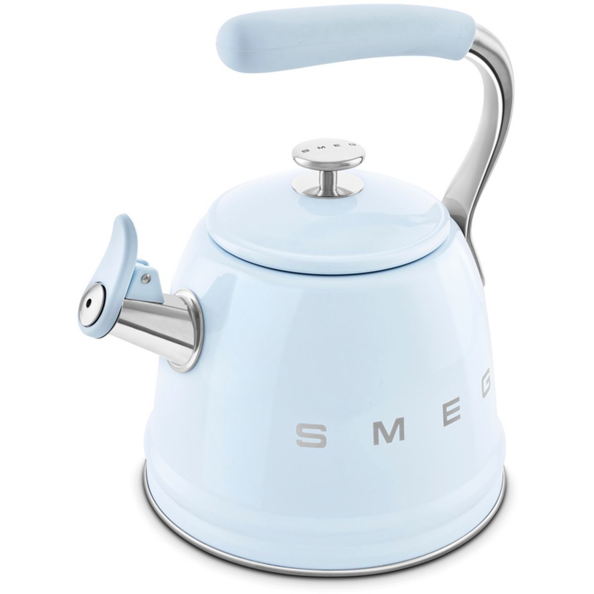 Bouilloire Sifflante 2.3L Bleu Pastel couleur unique, SMEG