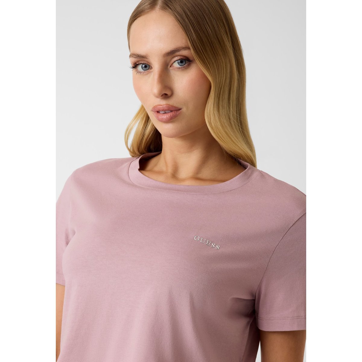 T-Shirt Boxy Cropped rose poudré, GUESS