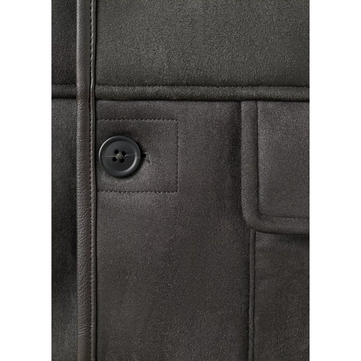 Veste imitation daim et mouton retourné chocolat, MANGO MAN