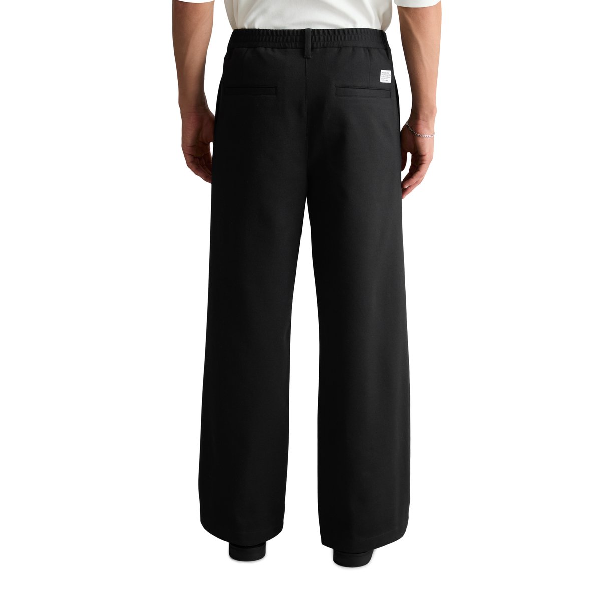Pantalon modèle Niels large en interlock doux noir, MARC O’POLO DENIM