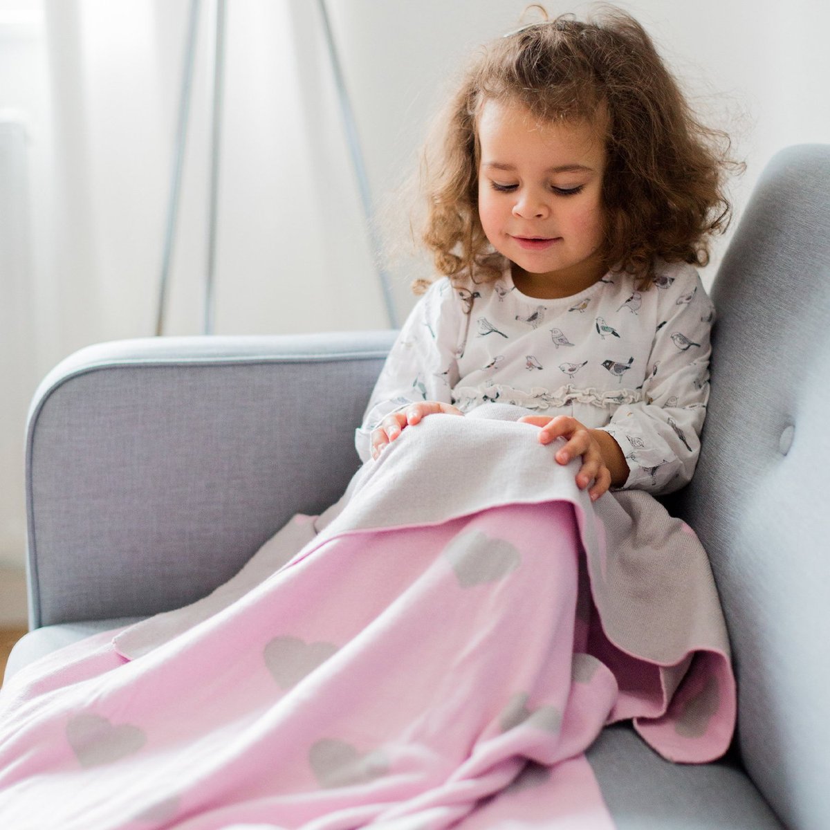 Couverture bébé tricotée rose, KINDSGUT