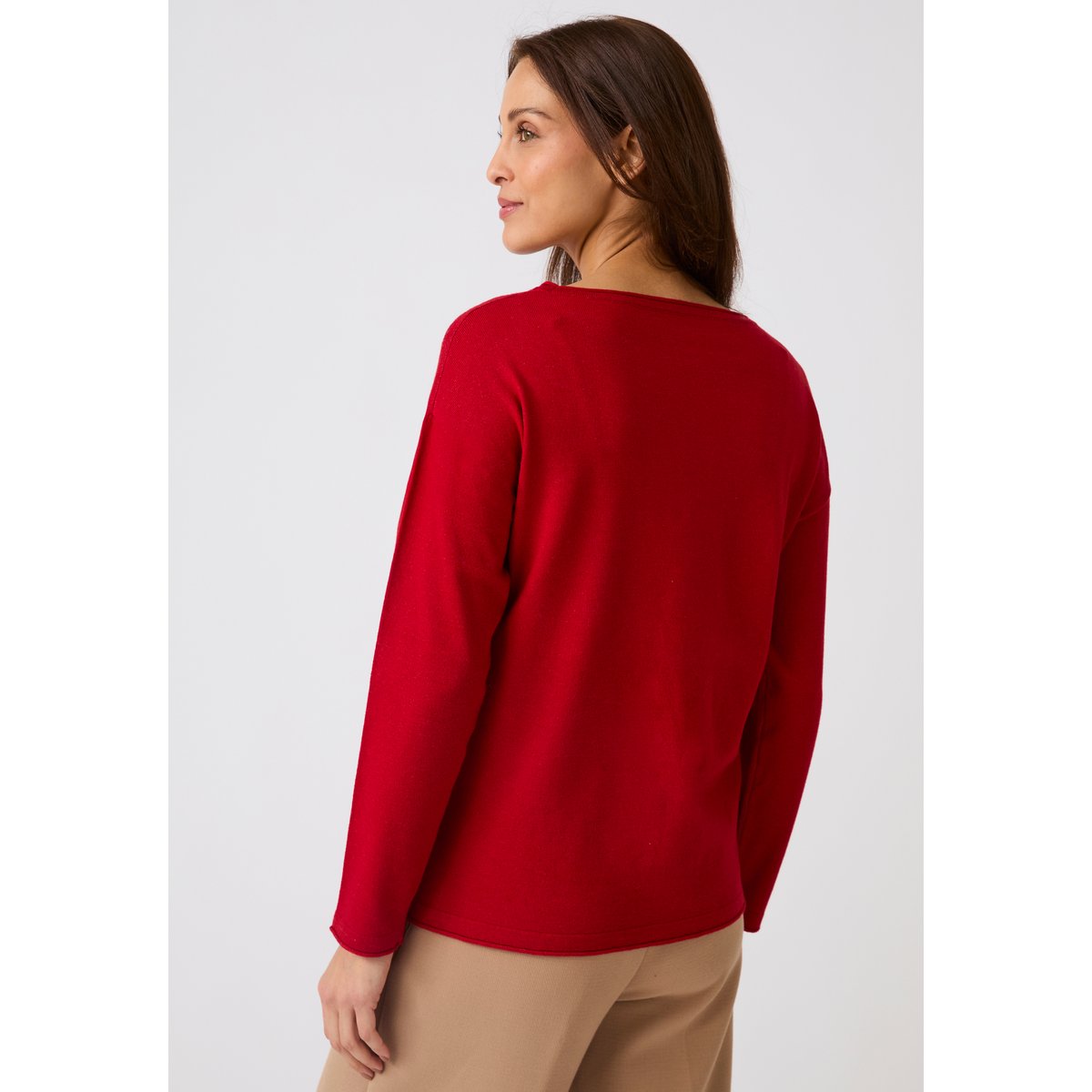 Pull à strass rouge, DAMART
