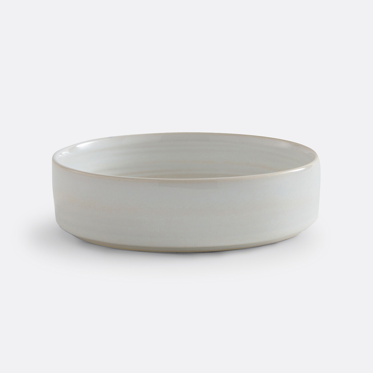 Lot 4 assiettes creuses grès émail réactif, Sacha blanc, LA REDOUTE INTERIEURS