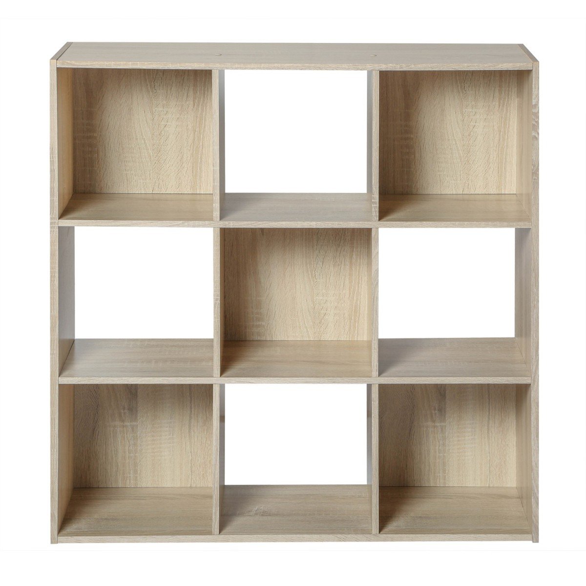 Etagère de rangement 9 cases bois clair, CALICOSY