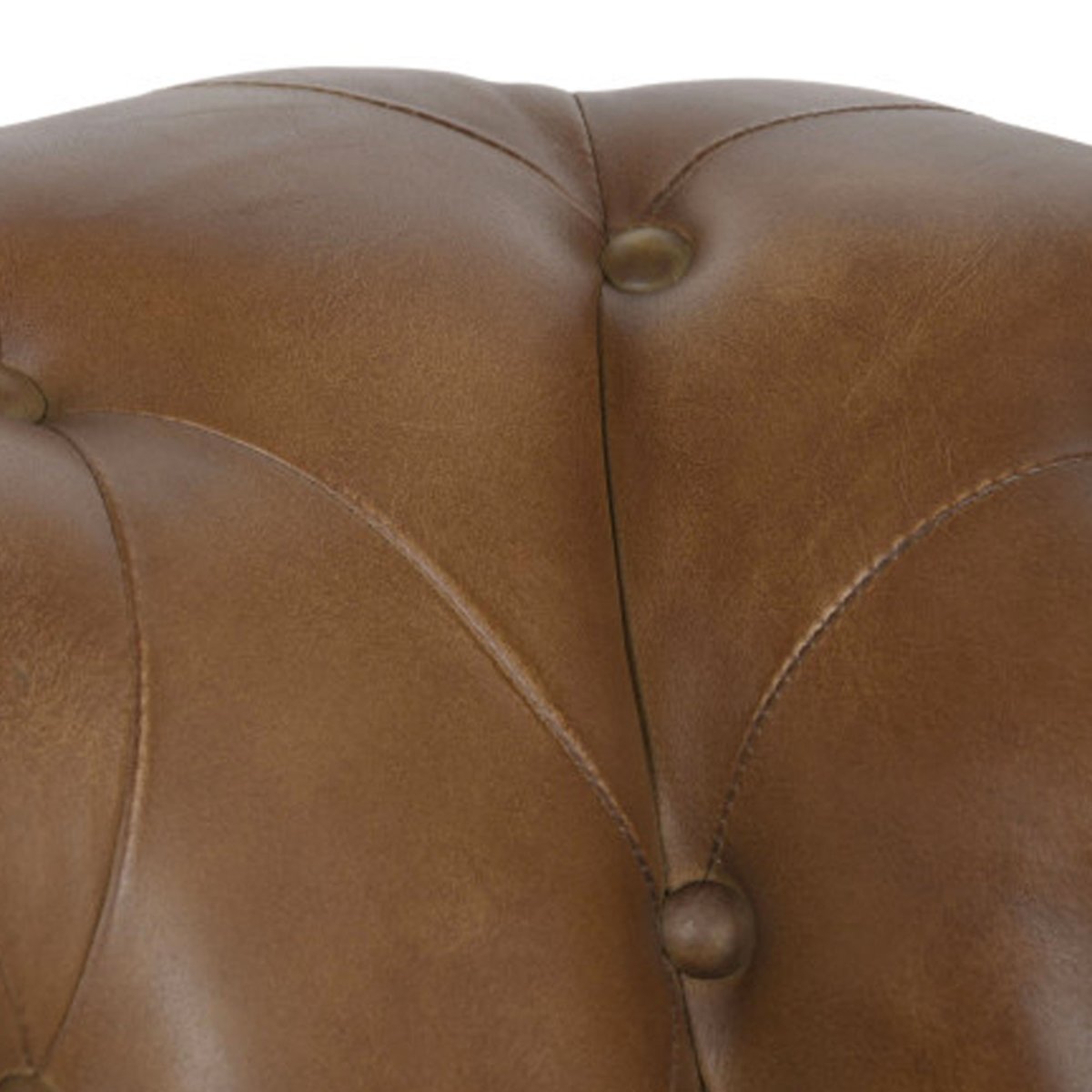 Fauteuil club classique cuir capitonné marron 90x80x77cm marron, WADIGA