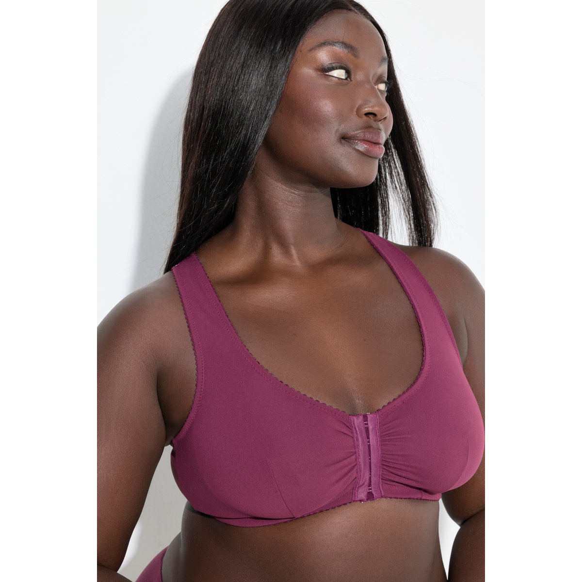 Bustier sans armatures avec dos en dentelle baies foncé, ULLA POPKEN