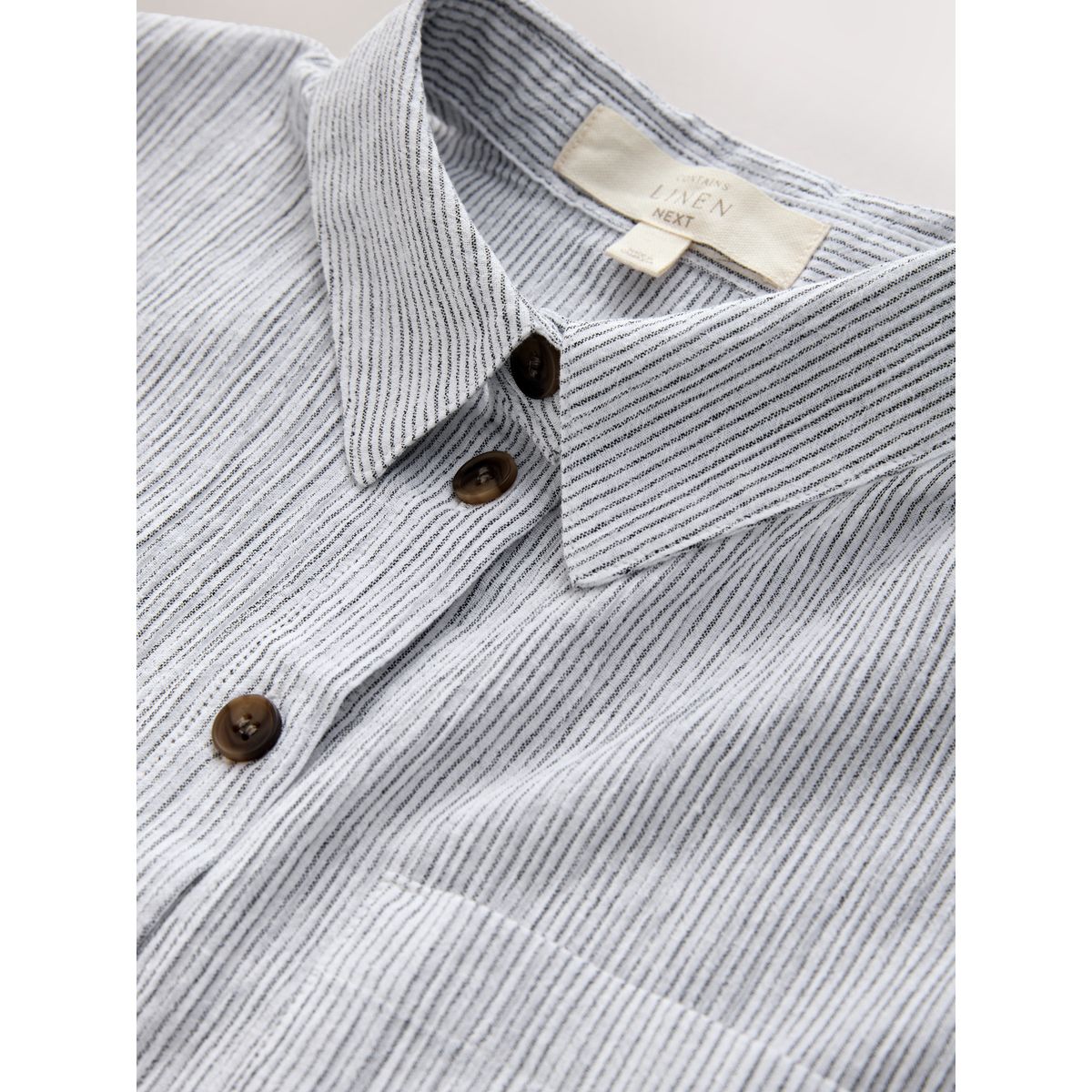 Chemise texturée à manches courtes avec lin blanc, NEXT