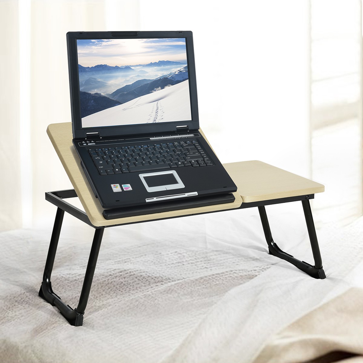 Tablette avec pieds pour ordinateur, MAMIE bois de chêne, MEUBLES COSY