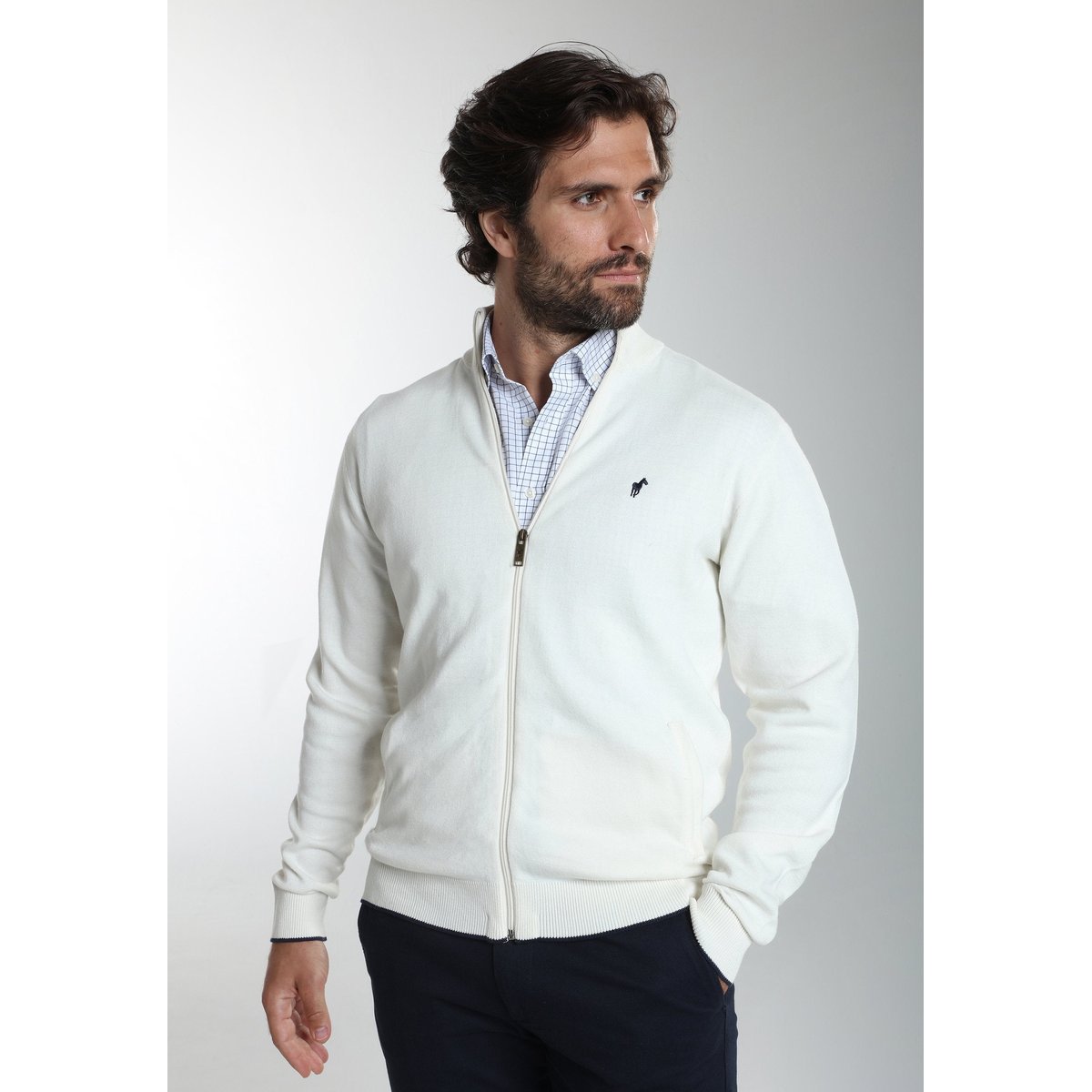 Gilet manches longues coton MORGAN blanc, GENTLEMAN FARMER