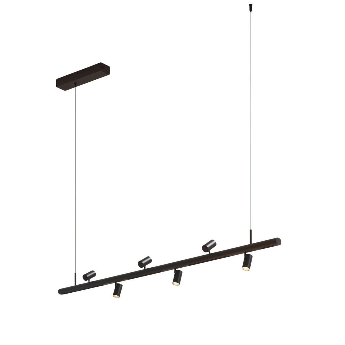 Suspension 6 spots LED orientables - LYNE noir, KOSILUM
