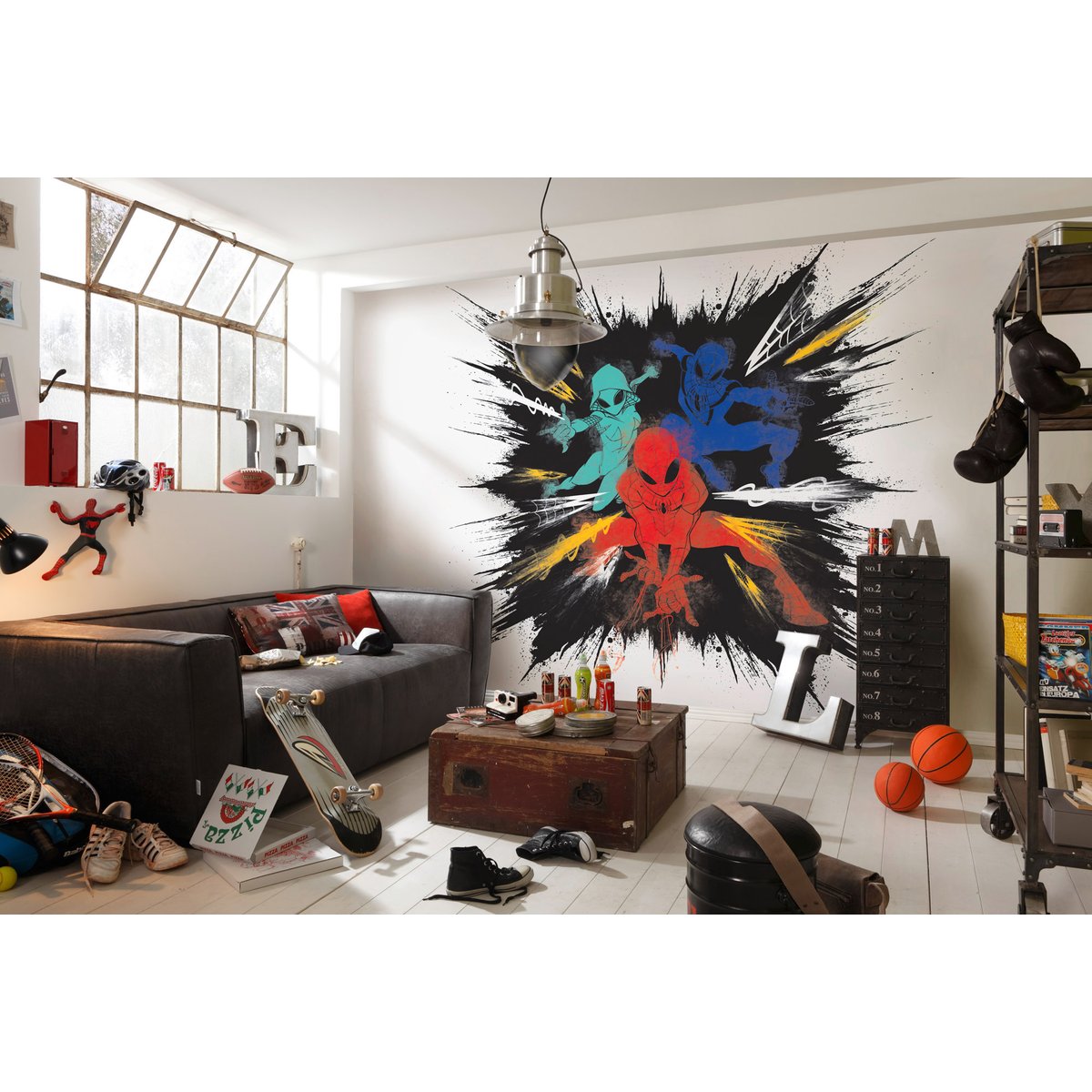 Papier peint Komar - Spider-Man Color Explosion - 300 x 280 cm multicolore, HEXOA