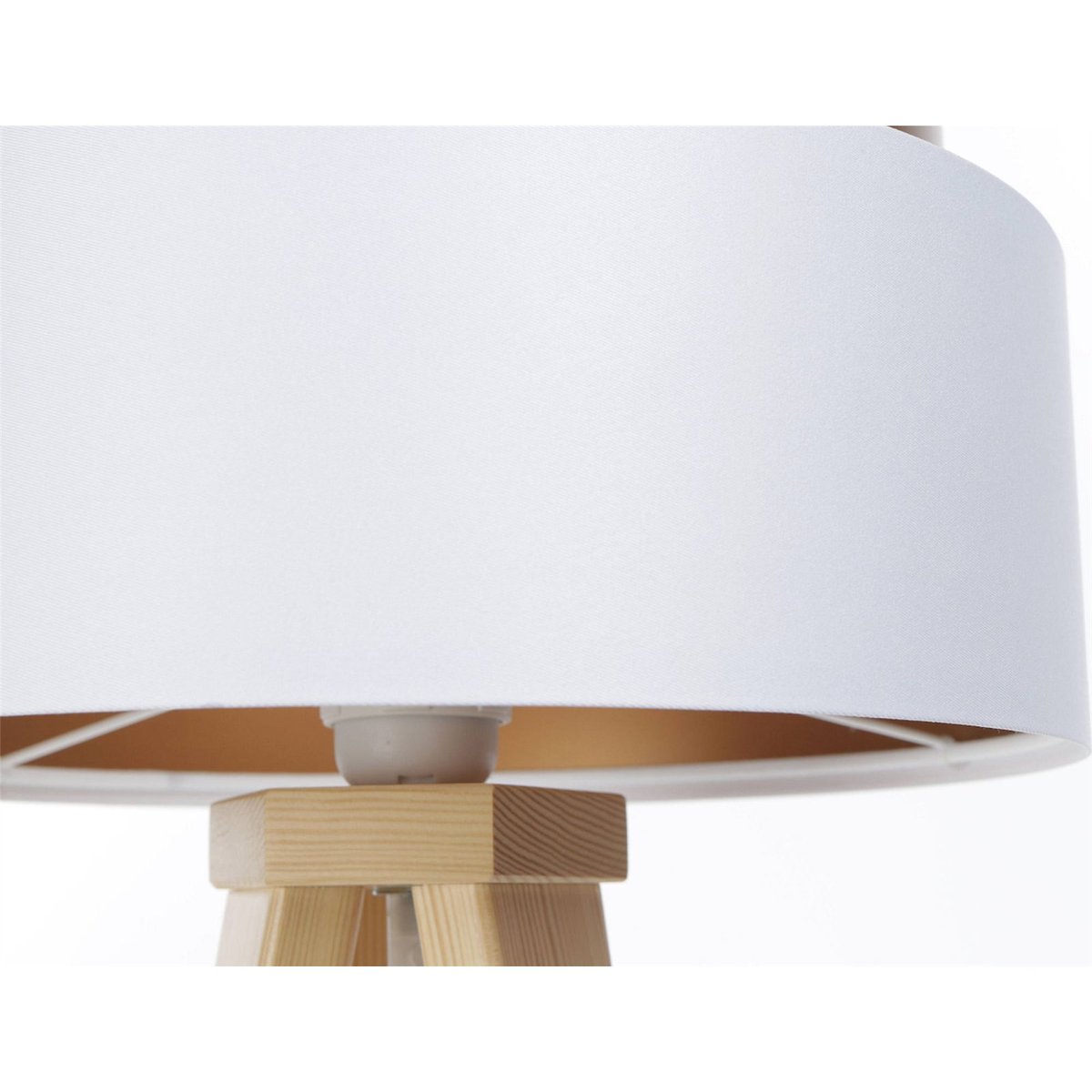 Lampe à poser en satin, DUO ELLEGANT blanc satin et intérieur cuivre mat, BPS KONCEPT