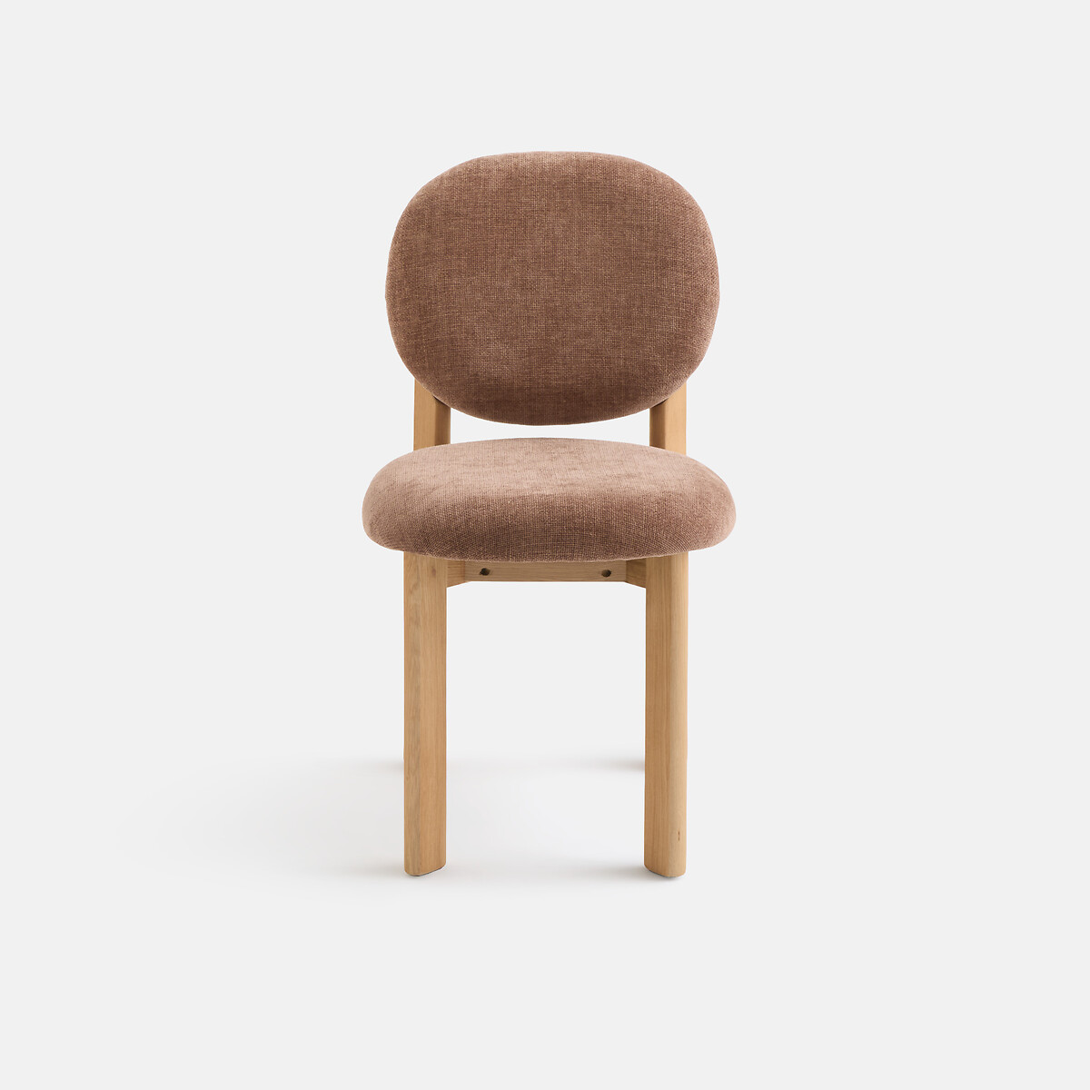 Chaise forme organique, en chêne massif et tissu texturé, ORGA caramel, LA REDOUTE INTERIEURS