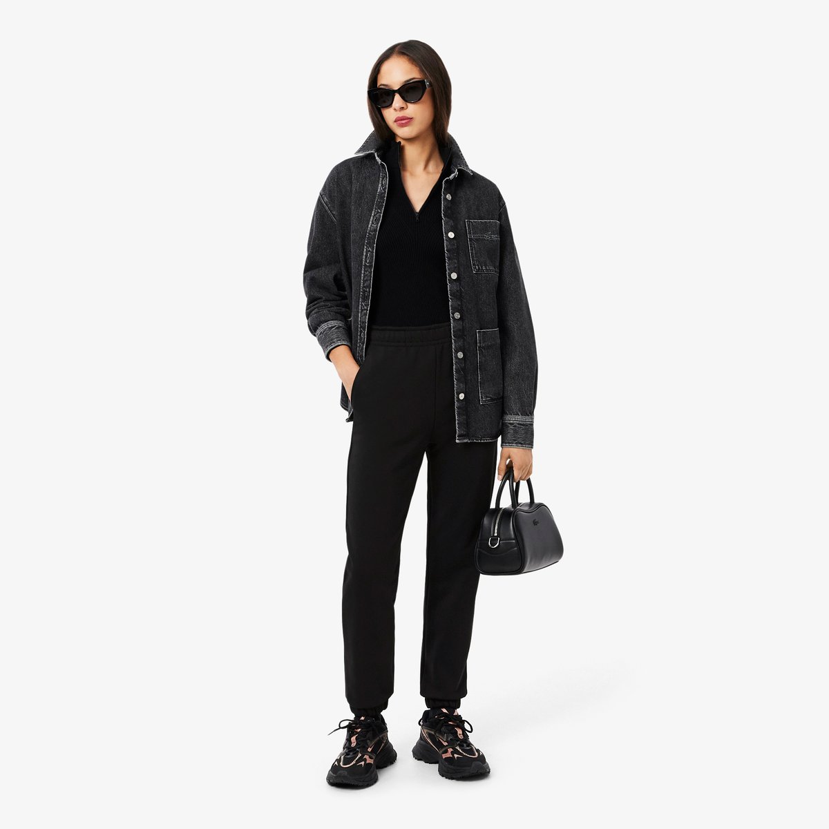 Pantalon de survêtement molleton noir-031, LACOSTE