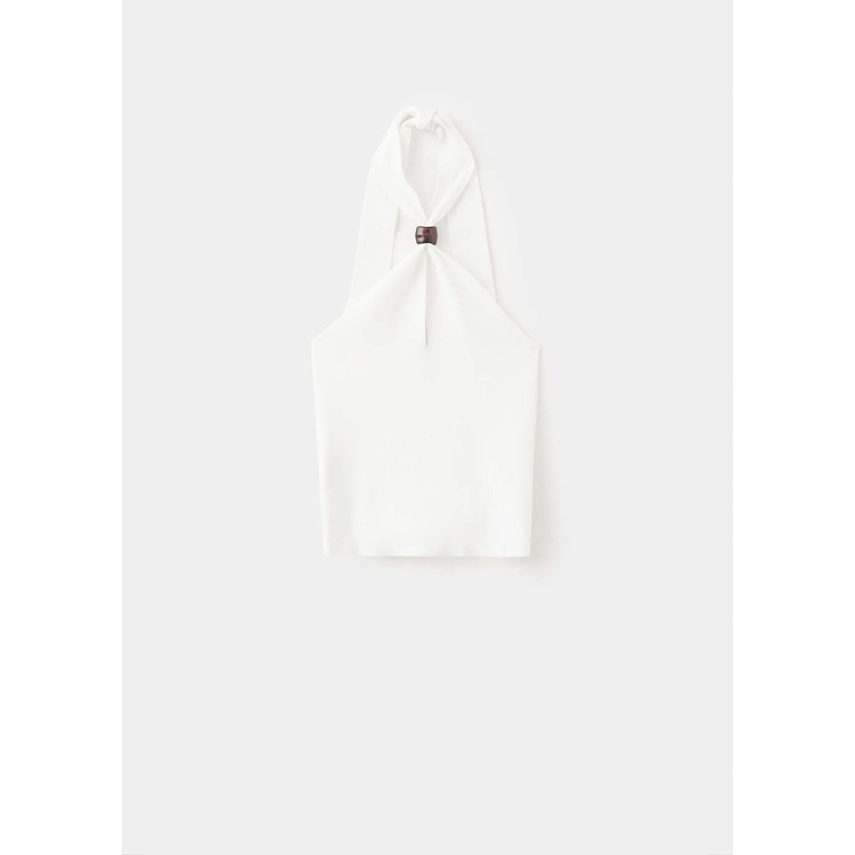 Top maille emmanchures américaines blanc cassé, MANGO