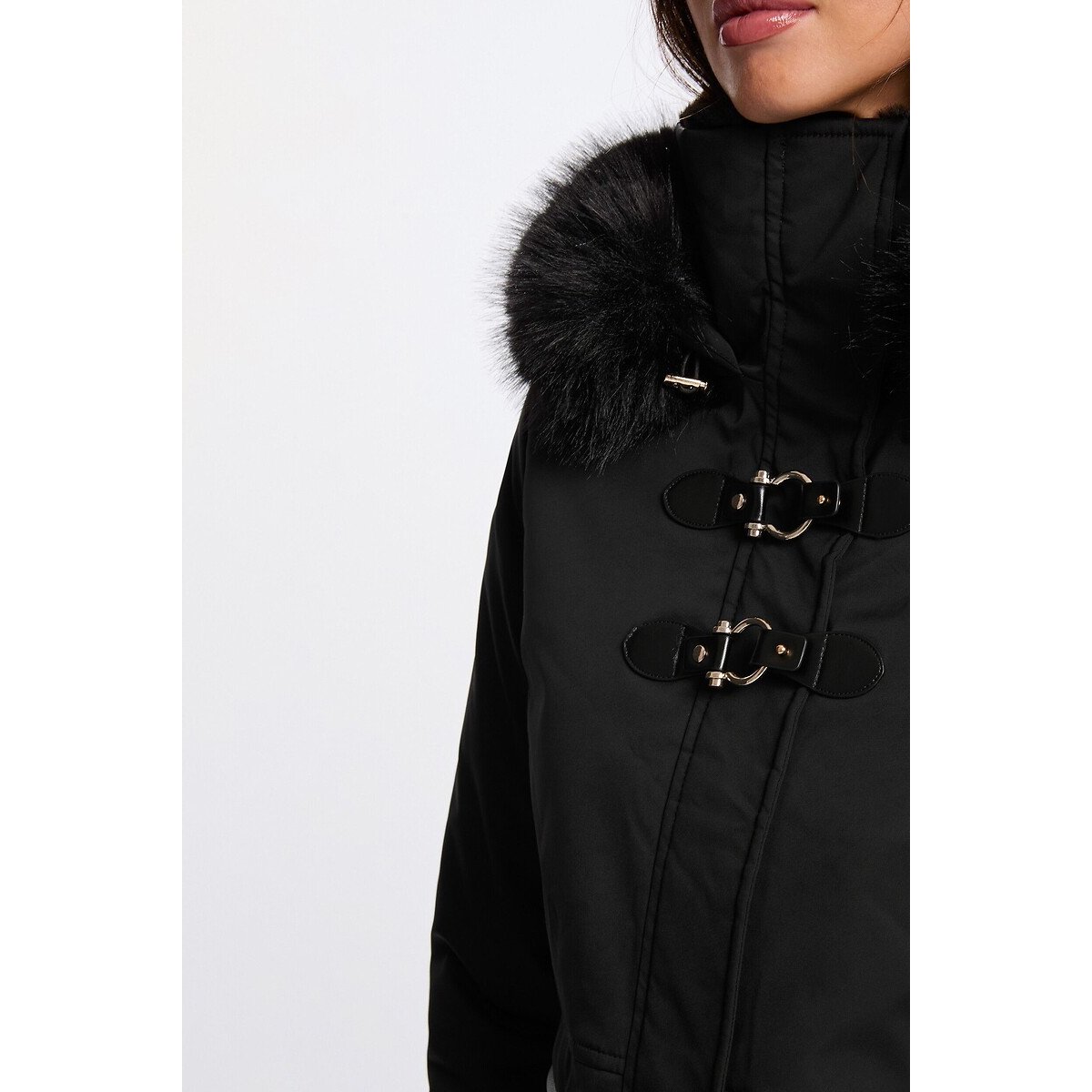 Parka droite mi-longue noir, MORGAN