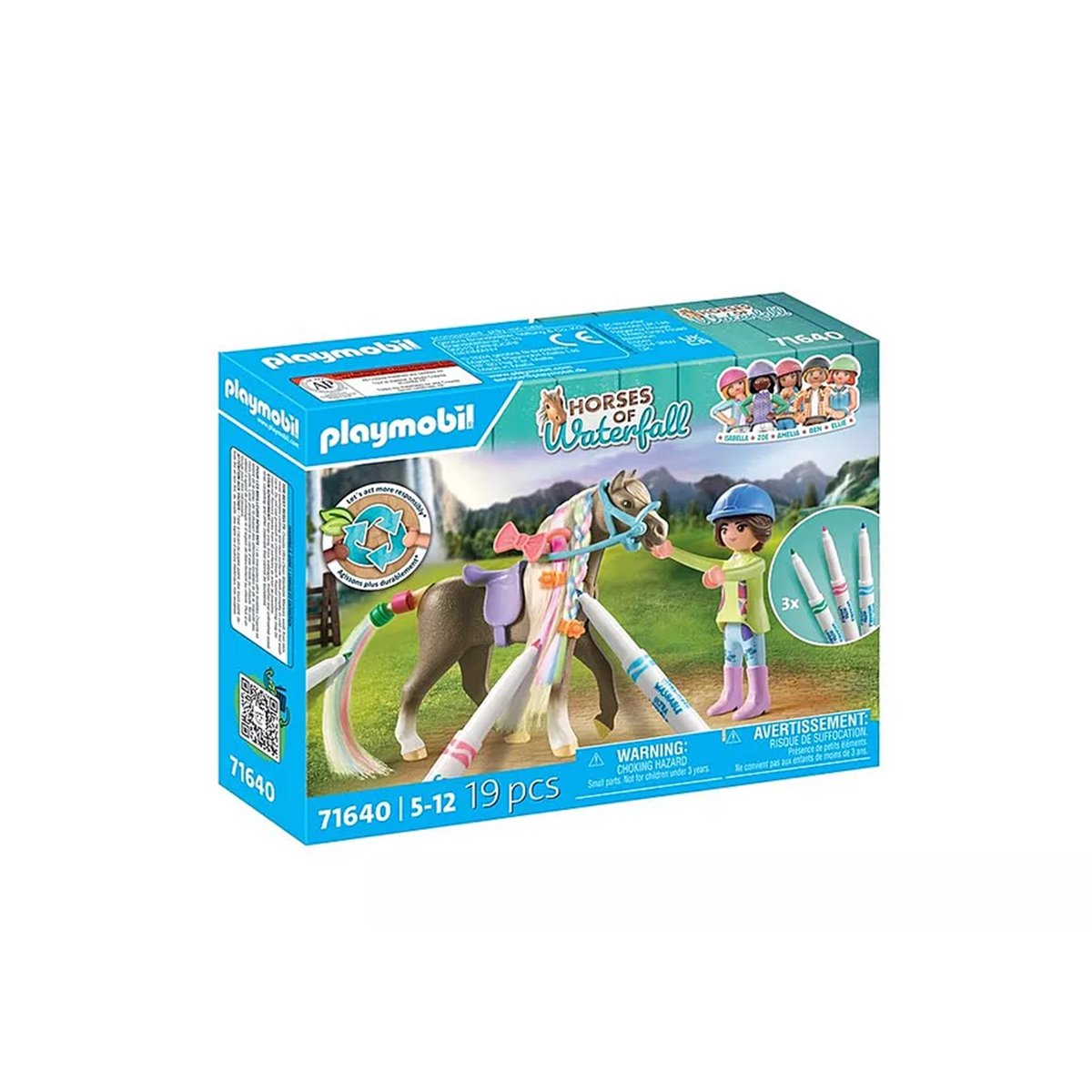 Cavalière avec crinière de cheval à colorier multicolore, PLAYMOBIL