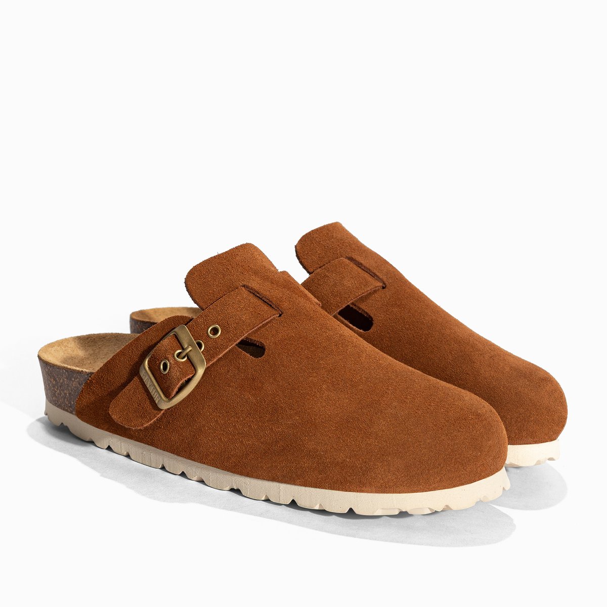 Mule en cuir suédé MILKY camel, BAYTON
