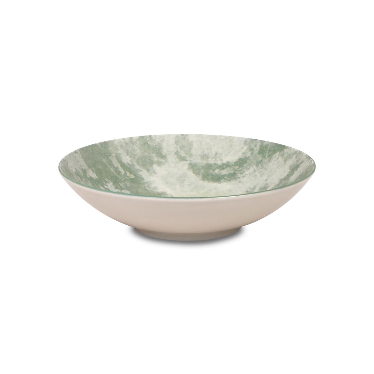 Service 18 pièces vert en porcelaine - "Aube de Menthe" couleur unique, LAGUIOLE CUISSON