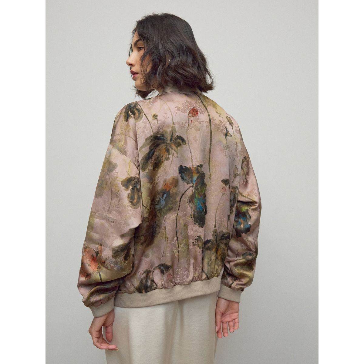 Blouson aviateur jacquard fleuri, NEXT