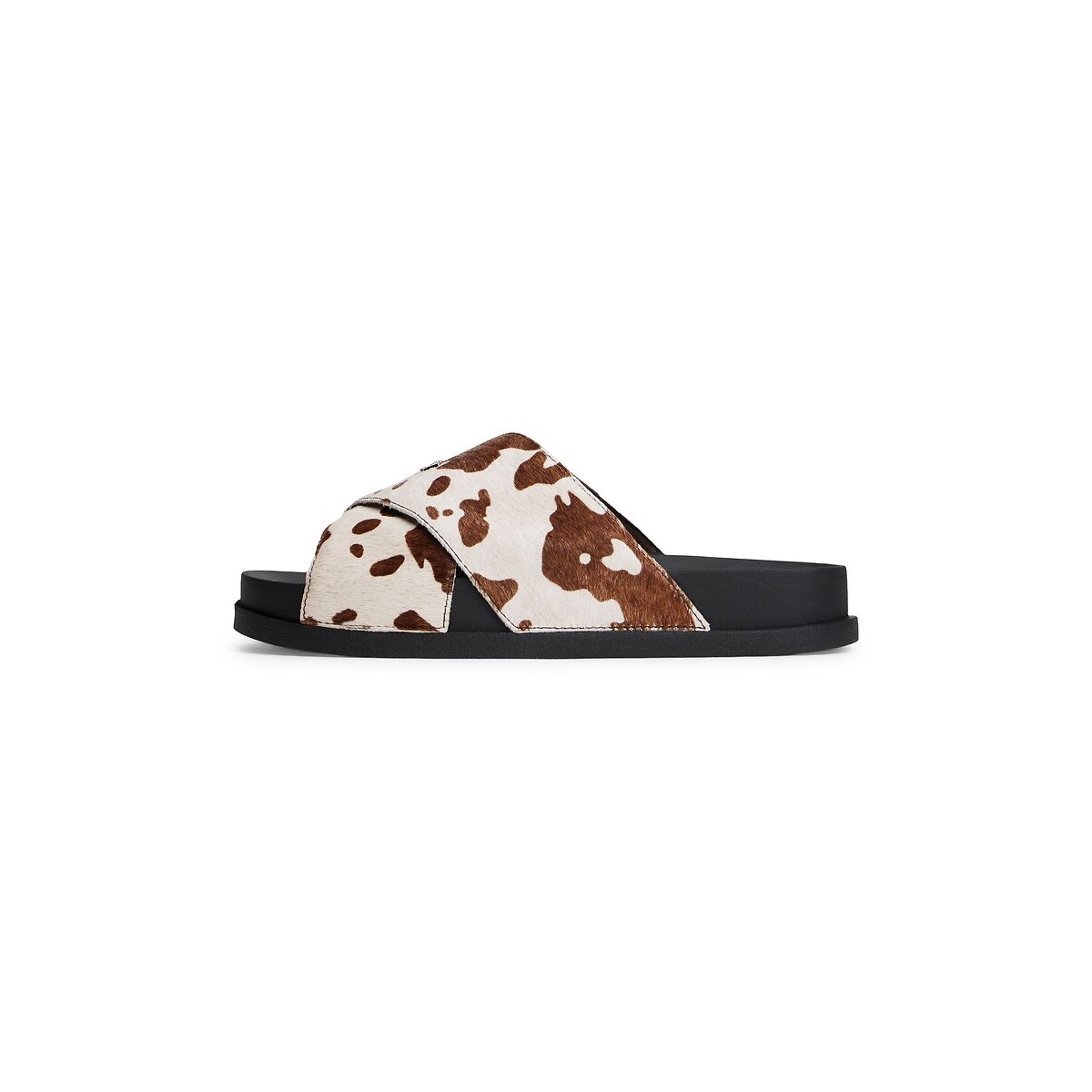 Comfort Calf Hair Mules white/brown, TOMMY JEANS