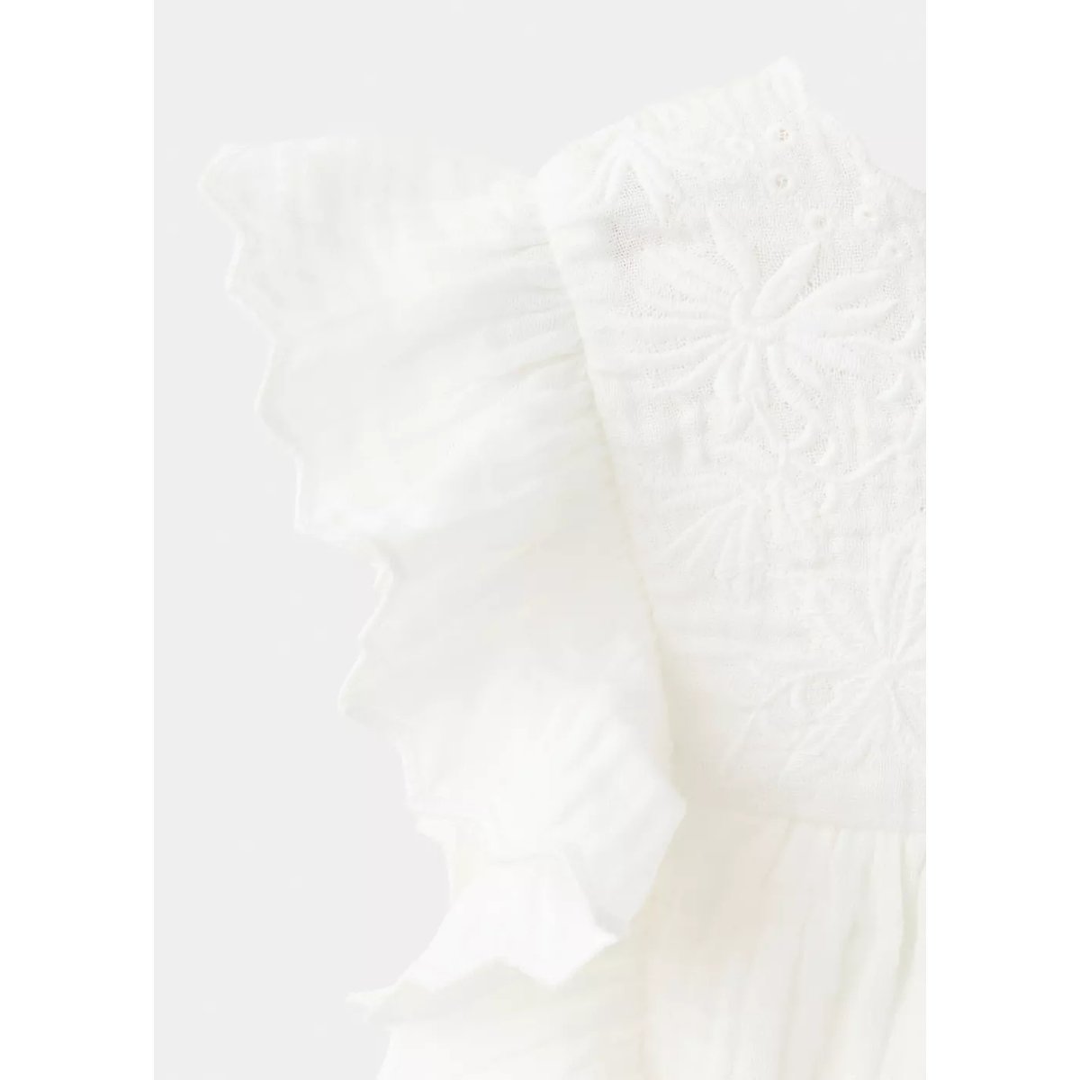 Blouse coton broderies blanc, MANGO KIDS
