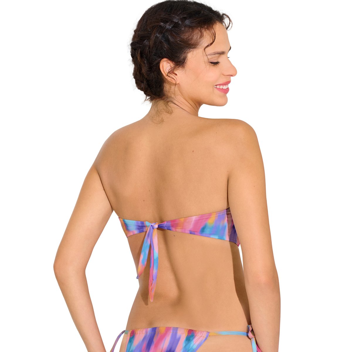Haut maillot de bain bandeau préformé sans armatures JERSEY orange, LISCA