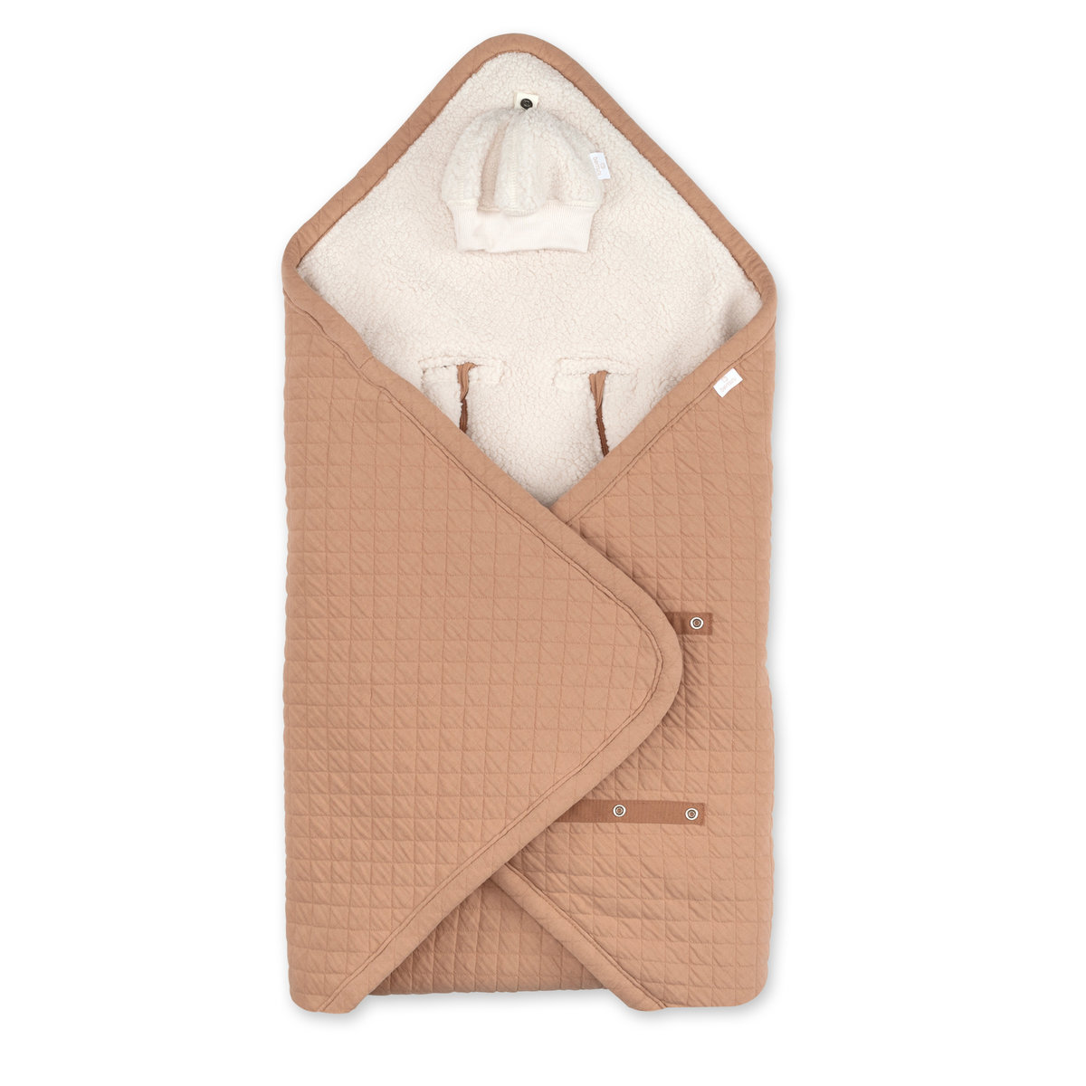 Nid d'ange bébé poussette et siège auto hiver - Teddy matelassé chaud beige, BEMINI