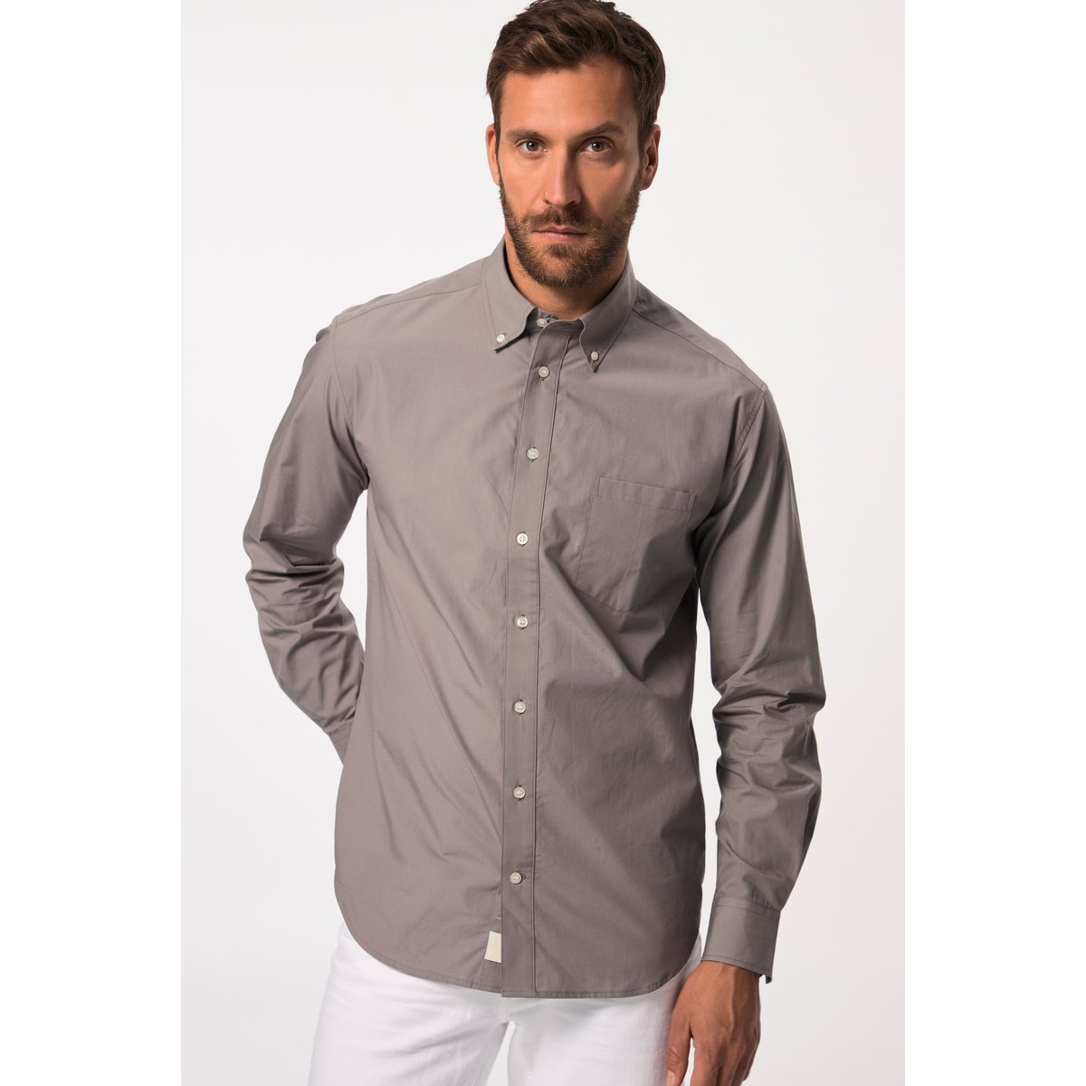 Chemise. Manches longues et col à pointes gris, JP1880