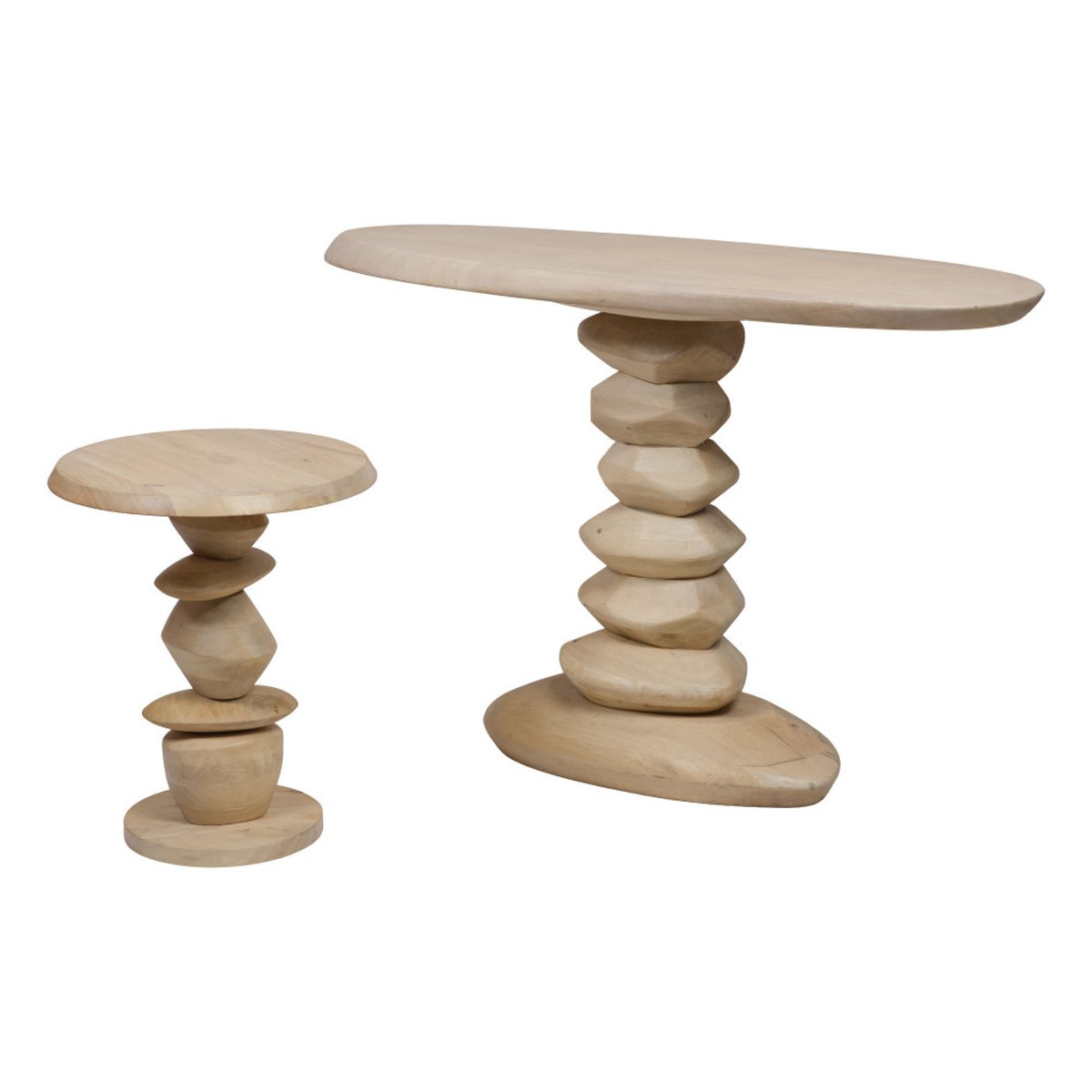 Console sculpturale en manguier L120 cm Dan crème / ivoire, AMADEUS
