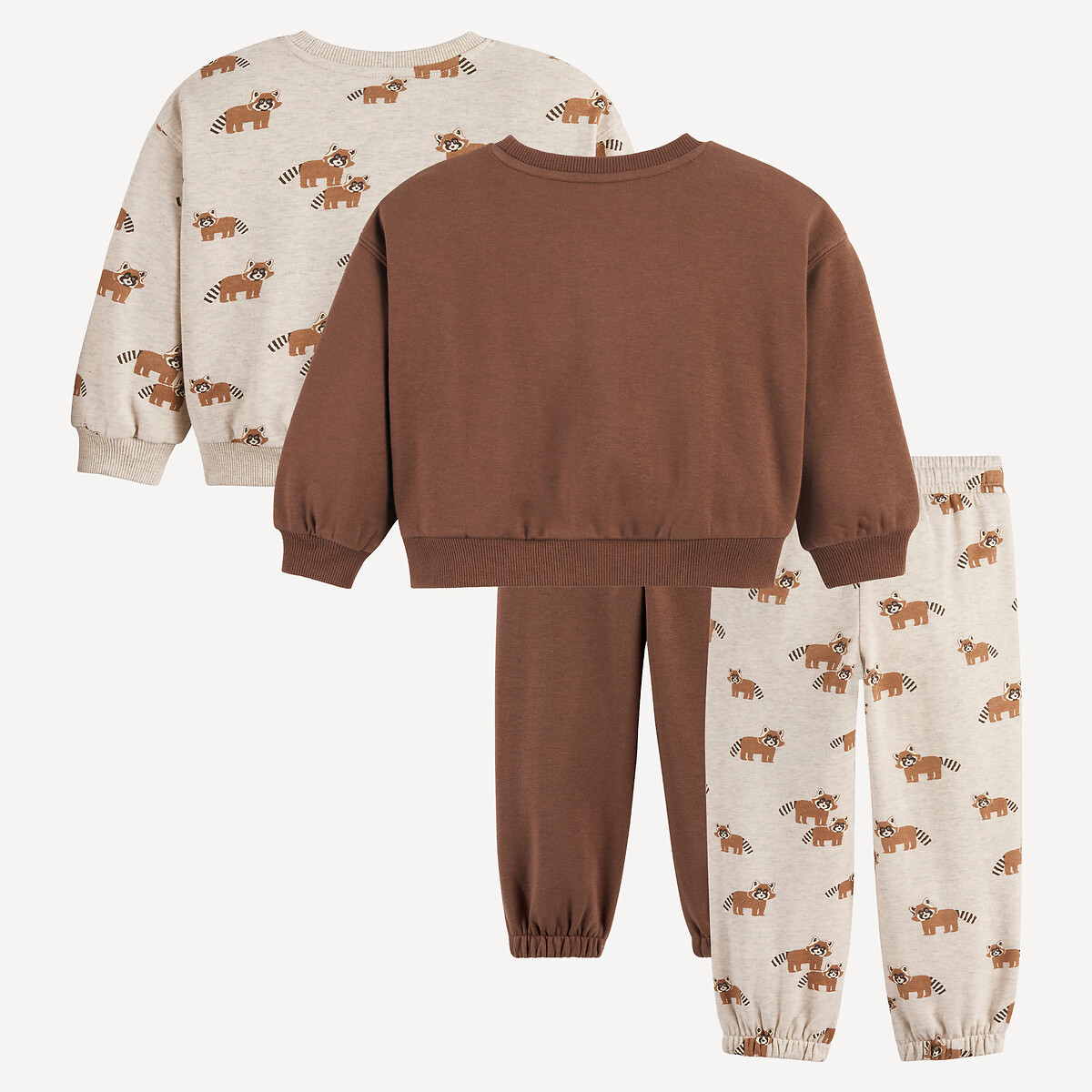 Lot de 2 ensembles 2 pièces sweats et pantalons marron/beige, LA REDOUTE COLLECTIONS
