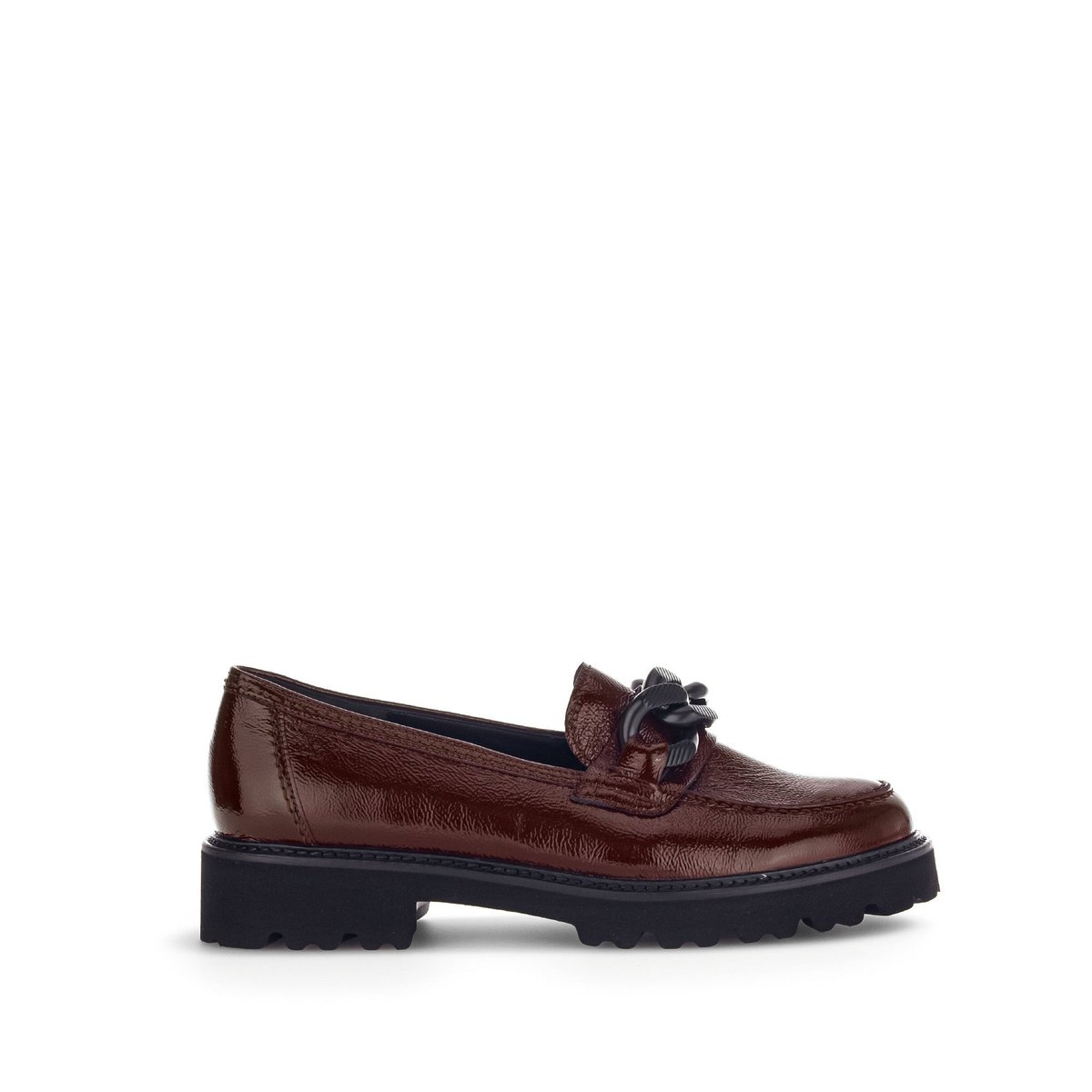 Mocassins en vernis à talon décroché bordeaux, GABOR
