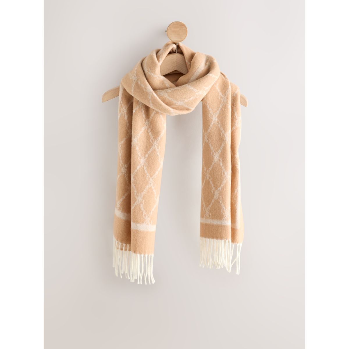 Écharpe laine fabriquée en italie camel, NEXT