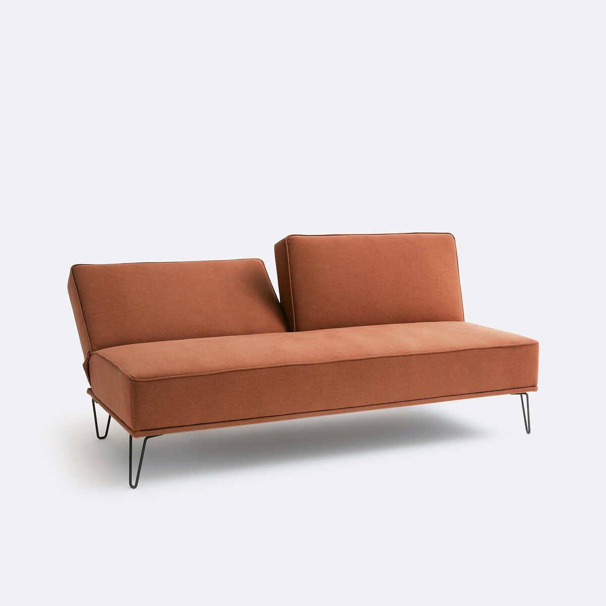 Sofá cama, poliéster, Vees terracota, LA REDOUTE INTERIEURS