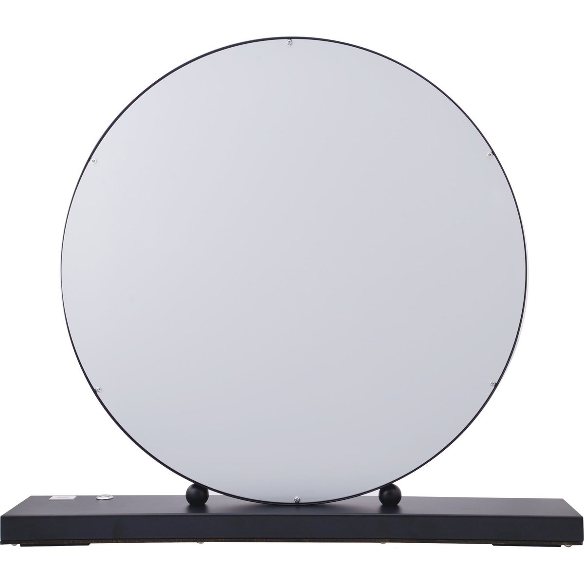 Miroir maquillage en verre rond à LED USB noir mat avec liseré gris, ARTE ESPINA