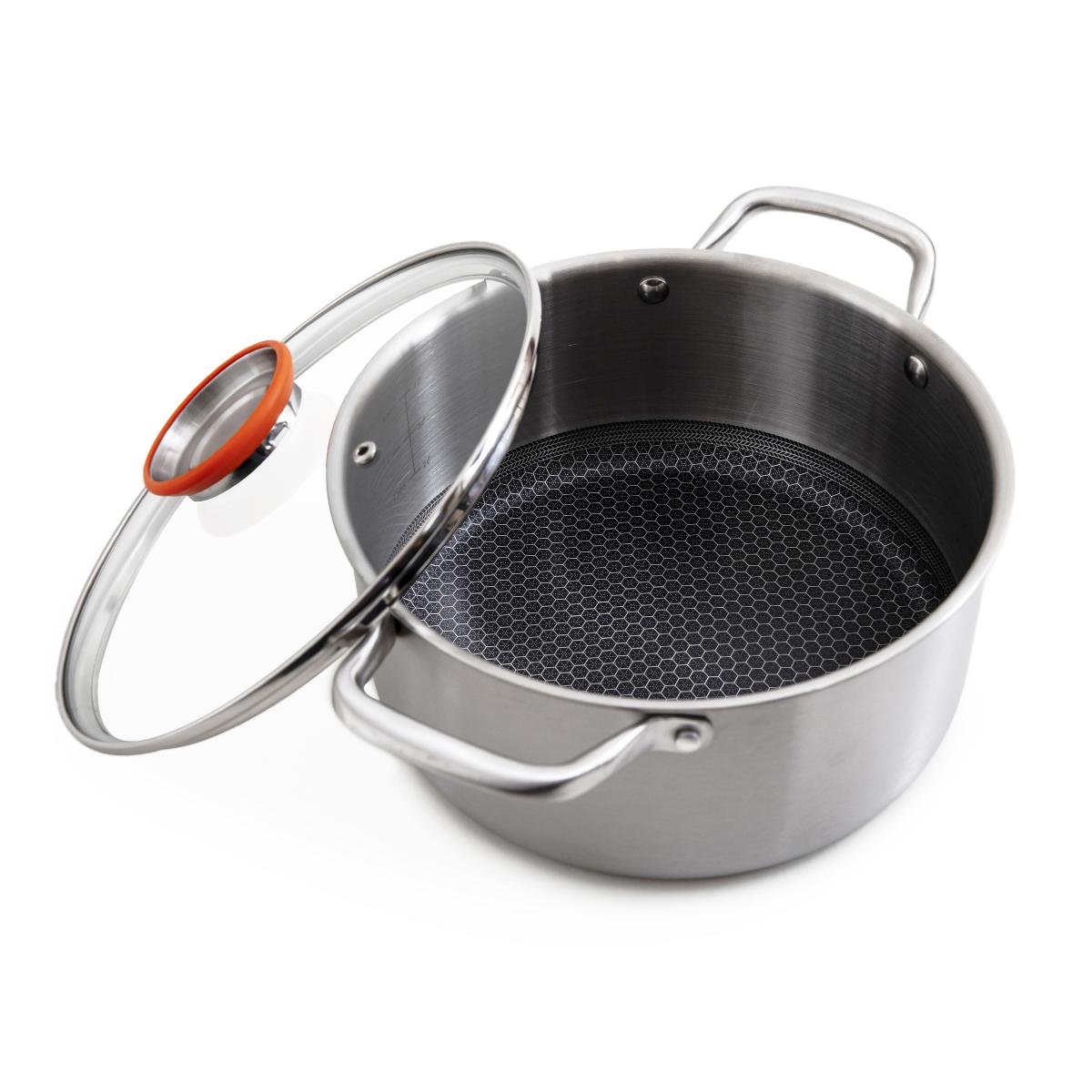 Marmite 28cm triplex avec couvercle - "BlackSteel" couleur unique, LAGUIOLE CUISSON