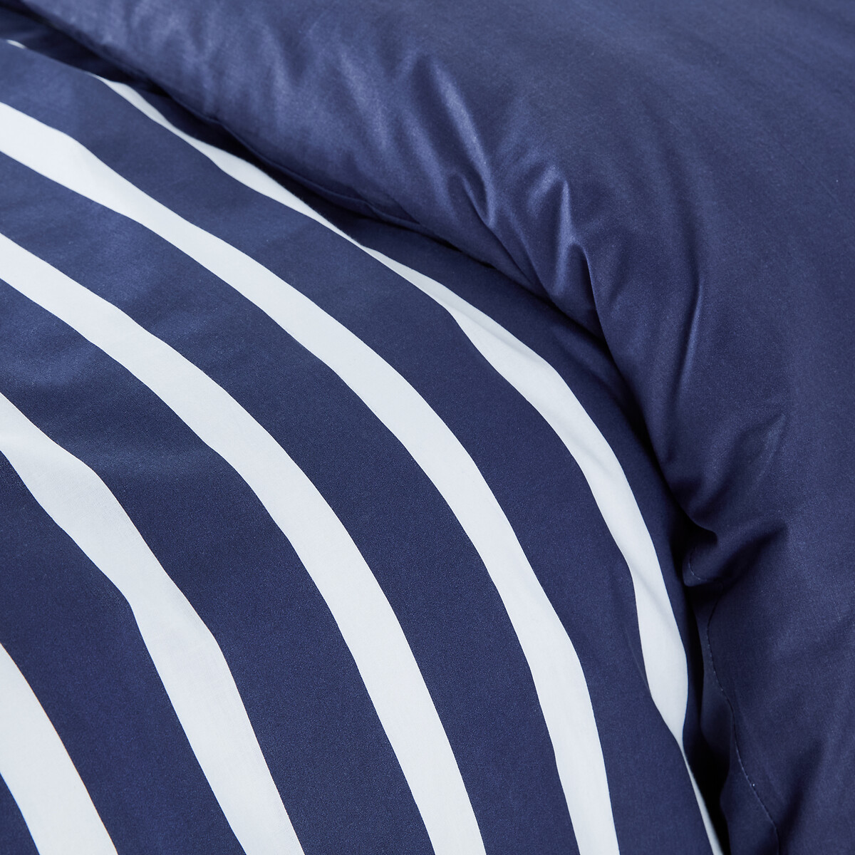 Malo Striped Cotton Duvet Cover navy/white, LA REDOUTE INTERIEURS