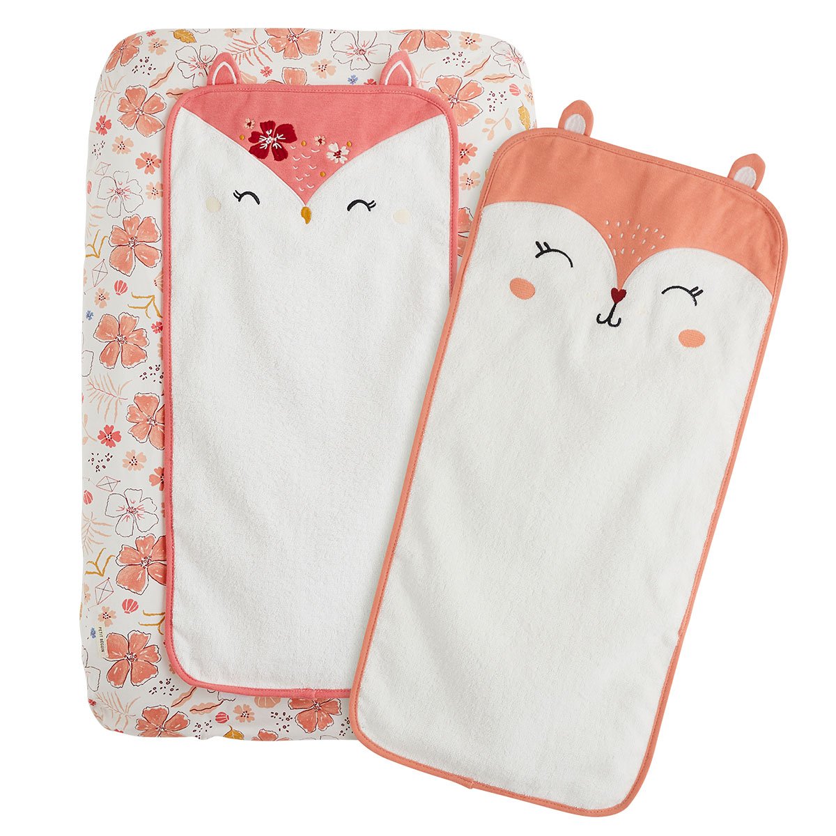 Housse de matelas à langer + 2 tapis de change Santa Giulia rose, PETIT BEGUIN