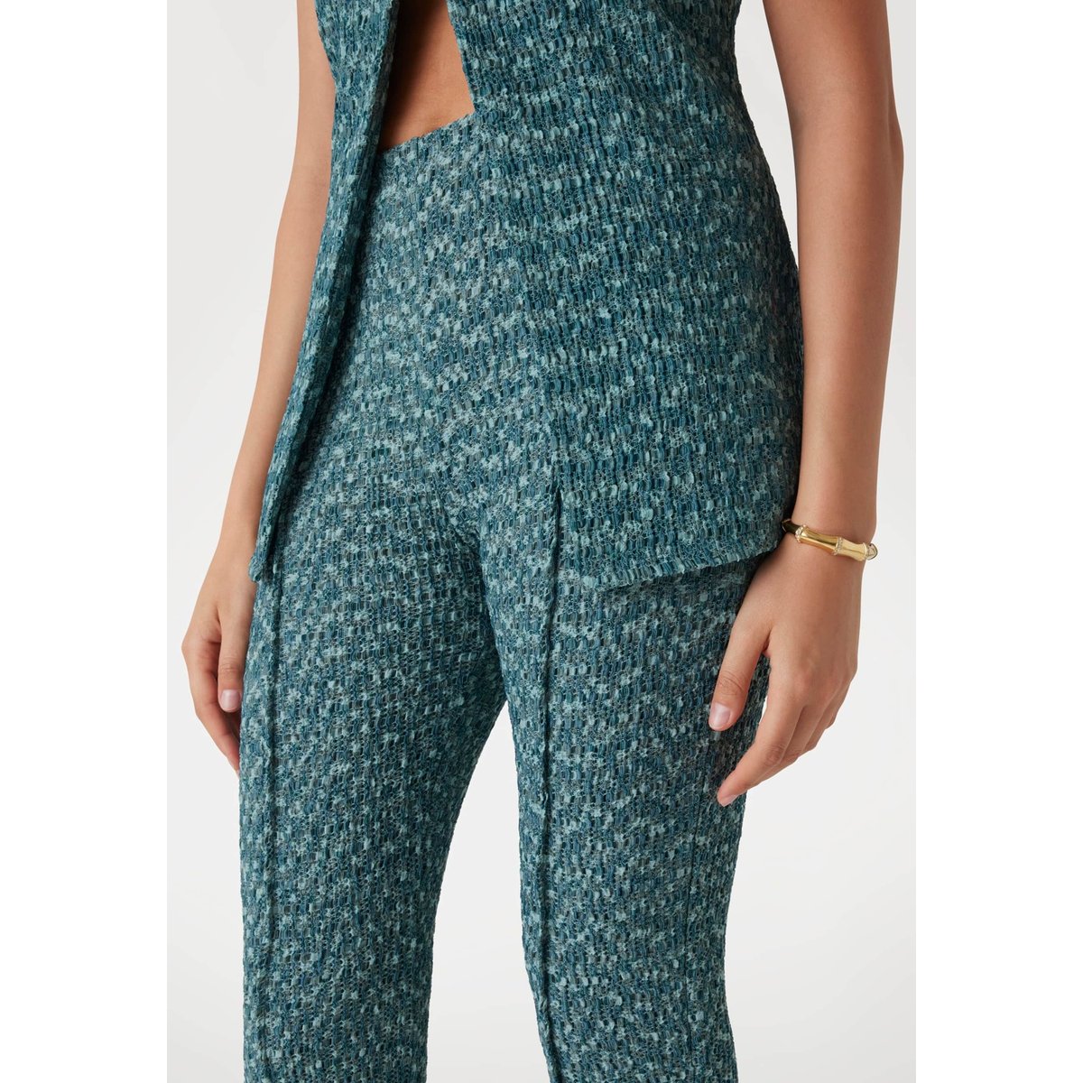 Pantalon Maille Jambe Large vert, GUESS