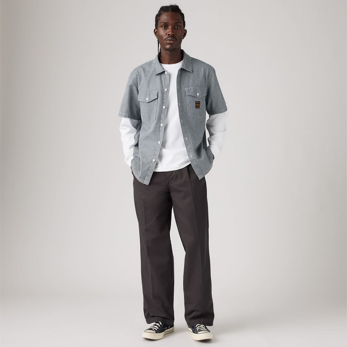Pantalon chino, loose pitbull grey twill, LEVI'S