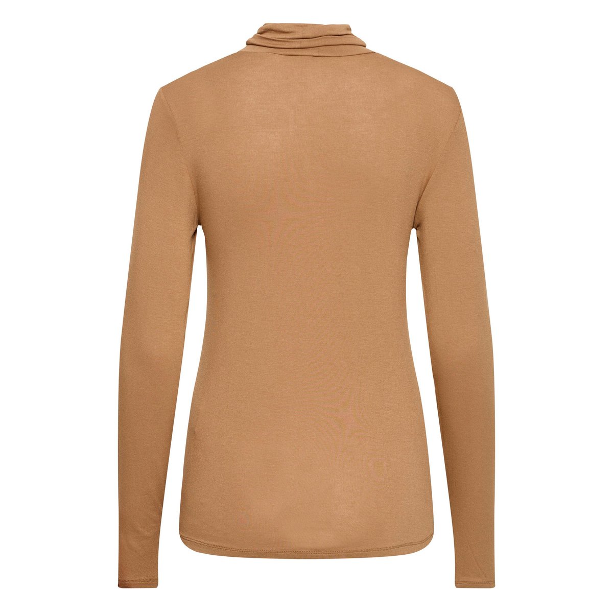 T-shirt à manches longues, col roulé, coupe slim marron toasted coconut, ICHI
