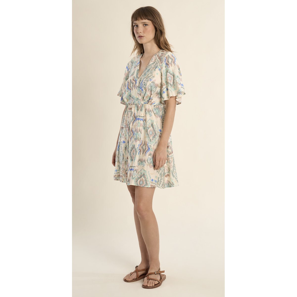 Printed Short Sleeve Mini Dress multi-coloured, MOLLY BRACKEN