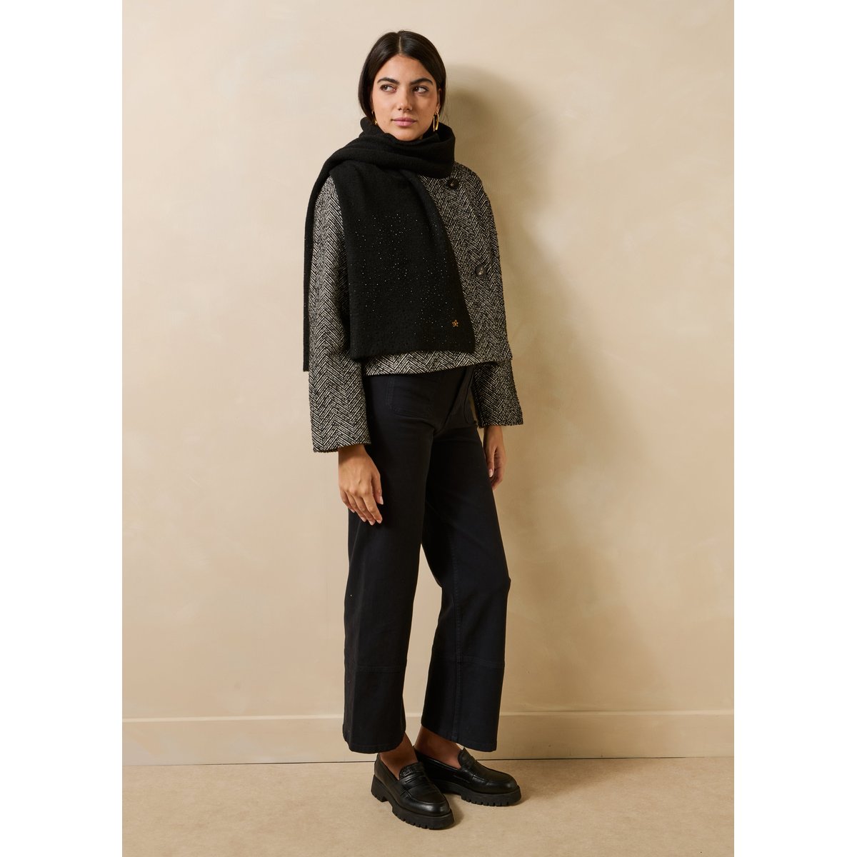 Écharpe avec strass noir, LA FEE MARABOUTEE