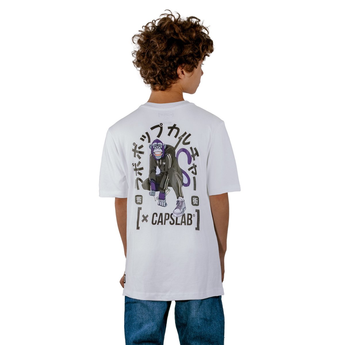 Tee Shirt Monkey Business blanc/noir/gris, CAPSLAB